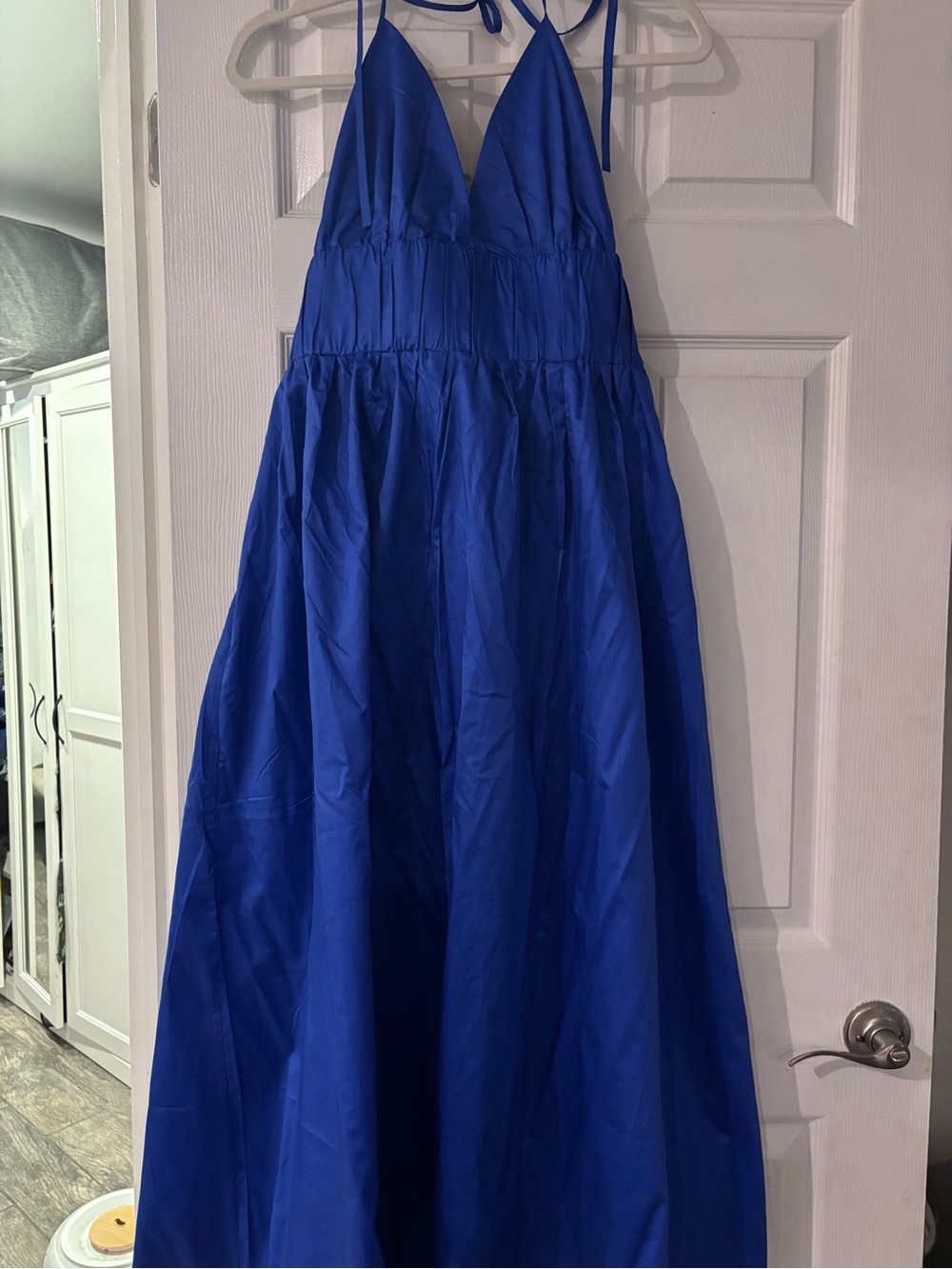 COS Cobalt Blue Maxi Dress with Tie Straps